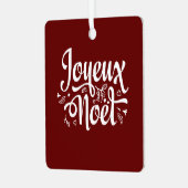 Joyeux Noel Red Metalen Ornament (Voorkant links)
