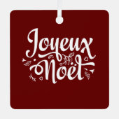 Joyeux Noel Red Metalen Ornament (Voorkant)