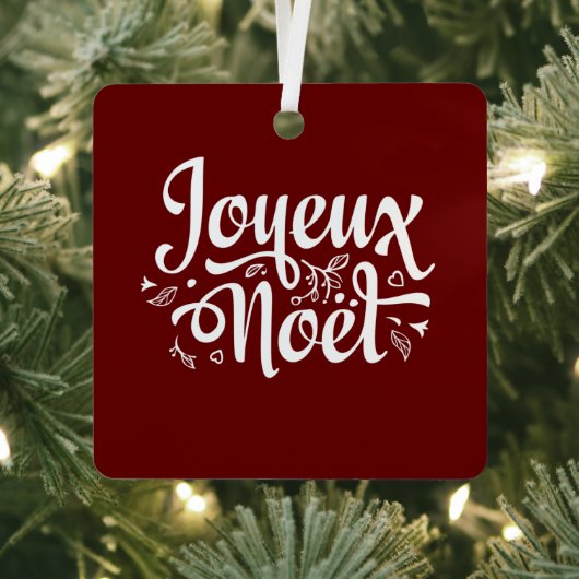 Joyeux Noel Red Metalen Ornament (Insitu)