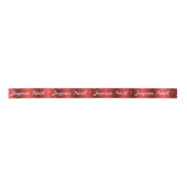 Joyeux Noel Red Satin kerstsatin Ribbon Satijnen Lint (Voorkant)