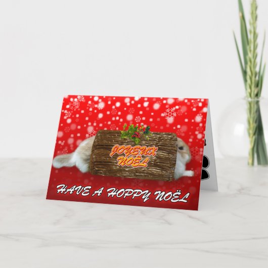 Joyeux noel Red Xmas - Konijn Kerst Kaart (Voorkant)