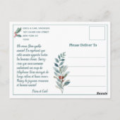 Joyeux Noel Renard Rouge Forêt d'Hiver French Briefkaart (Achterkant)