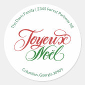 Joyeux Noël Return Address Sticker (Voorkant)