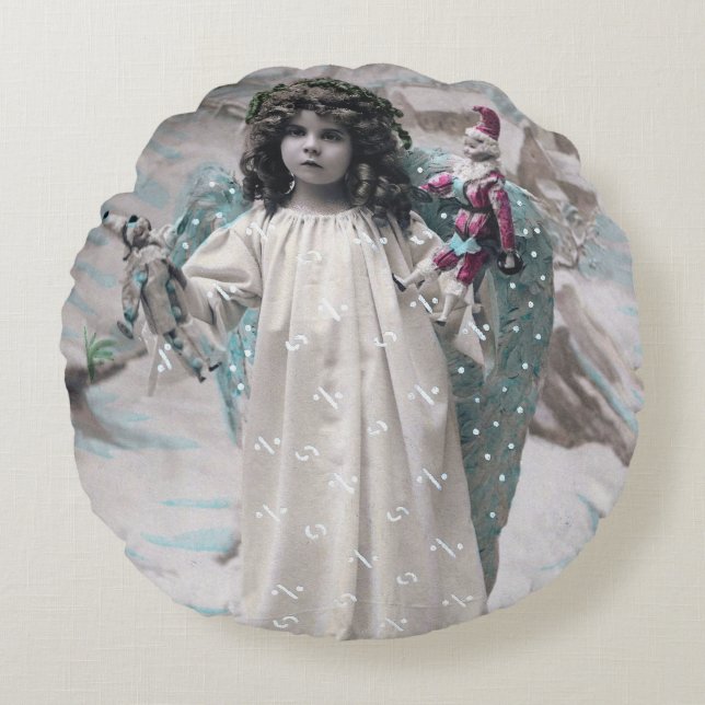 Joyeux Noel Rond Kussen (Voorkant)