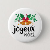 Joyeux Noel Ronde Button 5,7 Cm (Voorkant)