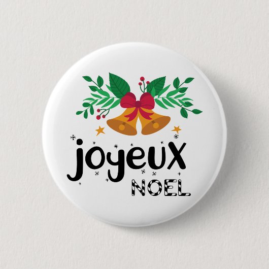 Joyeux Noel Ronde Button 5,7 Cm (Voorkant)