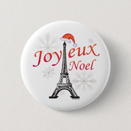 Joyeux Noel Ronde Button 5,7 Cm (Voorkant)
