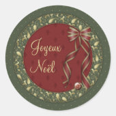 Joyeux Noel Ronde Sticker (Voorkant)