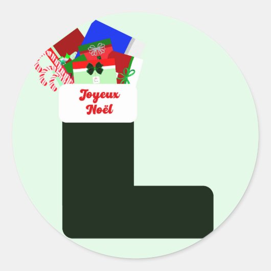 Joyeux Noel Ronde Sticker (Voorkant)