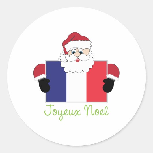 Joyeux Noel Ronde Sticker (Voorkant)