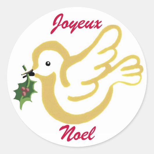 Joyeux Noel Ronde Sticker (Voorkant)