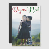 Joyeux Noël Rood Groen Script Fotomagneet Kaart (Voorkant / Achterkant)