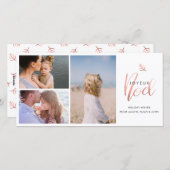 Joyeux Noel | Roos Gold Handwritay Holiday Foto Feestdagenkaart (Voorkant / Achterkant)