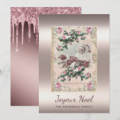 Joyeux Noel Roos Goud  Kerstmis (Voorkant / Achterkant)