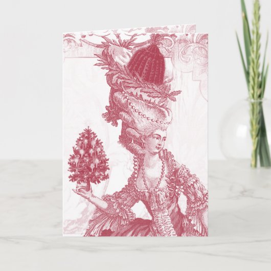 Joyeux Noel (rouge) Vrolijk Kerstfeest Feestdagen Kaart (Voorkant)