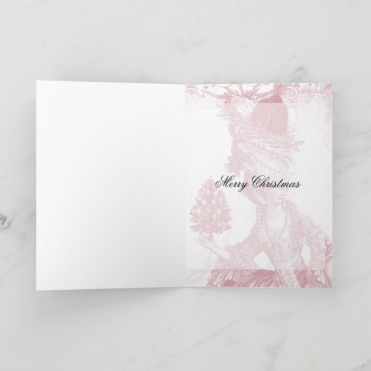 Joyeux Noel (rouge) Vrolijk Kerstfeest Feestdagen Kaart (Binnen)