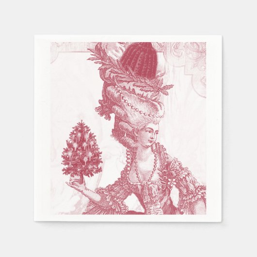 Joyeux Noel (rouge) Vrolijk Kerstfeest Servetten (Voorkant)