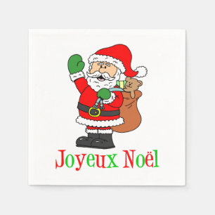 Joyeux Noel Santa Franse kerst servetten
