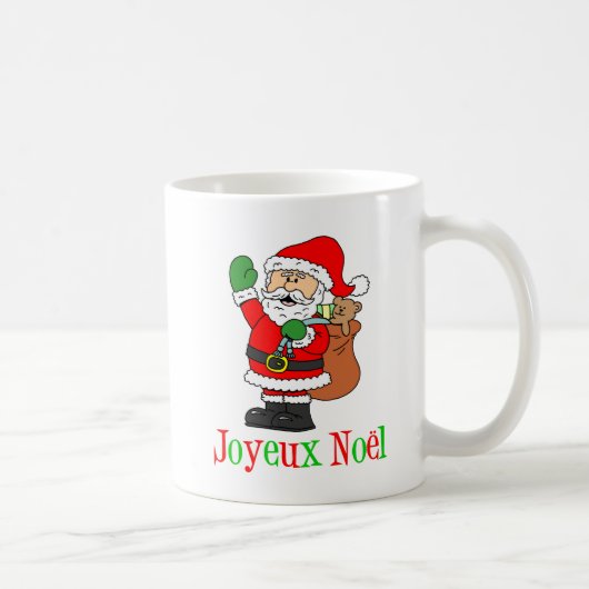 Joyeux Noel Santa French-kerstMok Koffiemok (Rechts)