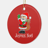 Joyeux Noel Santa on Red Ornament (Links)