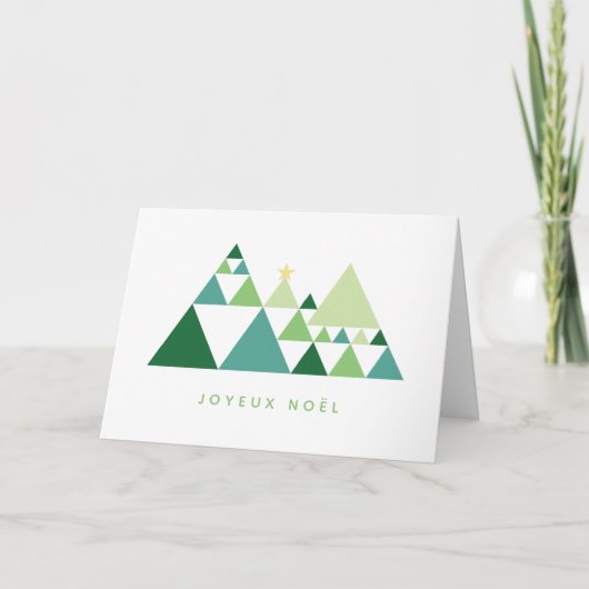 Joyeux Noël sapins minimalistisch design Feestdagen Kaart (Voorkant)