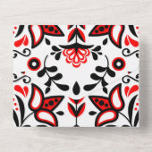 Joyeux Noël Scandinavian Pattern Kerstmis All In One Uitnodiging (Achterkant)