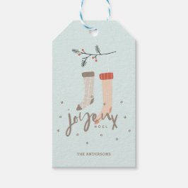 Joyeux Noel Scandinavian Stocking Kerstmis Cadeaulabel