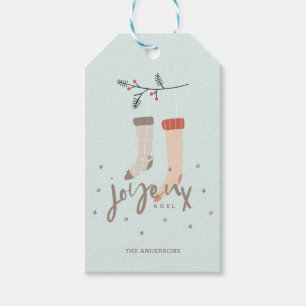 Joyeux Noel Scandinavian Stocking Kerstmis  Cadeaulabel