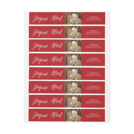 Joyeux Noel Script Photo-adres voor Kerstmis (Vel)