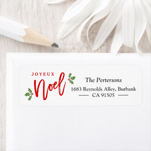 Joyeux Noel Script Simple Chic Merry Kerstmis Etiket (Insitu)