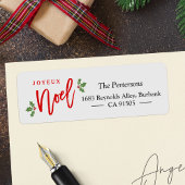 Joyeux Noel Script Simple Chic Merry Kerstmis Etiket