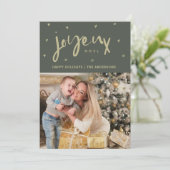 Joyeux Noel serie FotoKerstmis Feestdagenkaart (Staand voorkant)