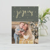 Joyeux Noel serie FotoKerstmis Feestdagenkaart (Staand voorkant)