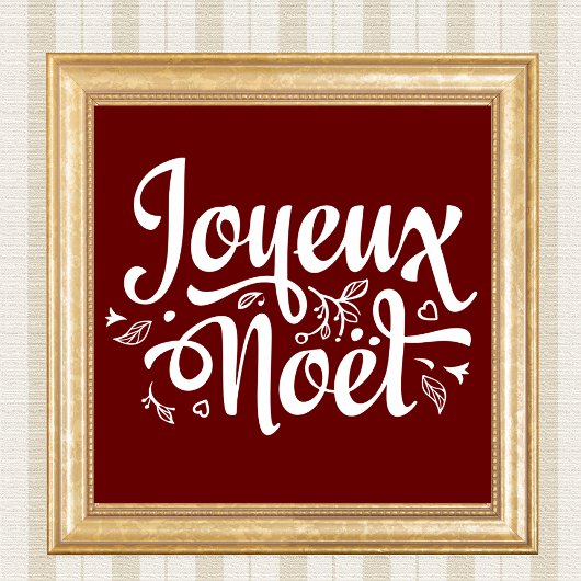Joyeux Noel Simple Red French Kerstmis Poster