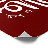 Joyeux Noel Simple Red French Kerstmis Poster (Hoek)