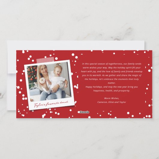 Joyeux Noel Simple Script Moderne 4-fotoKerstmis Feestdagenkaart (Achterkant)