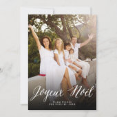 Joyeux Noel Simple Script Moderne kerstfoto Feestdagenkaart (Voorkant)