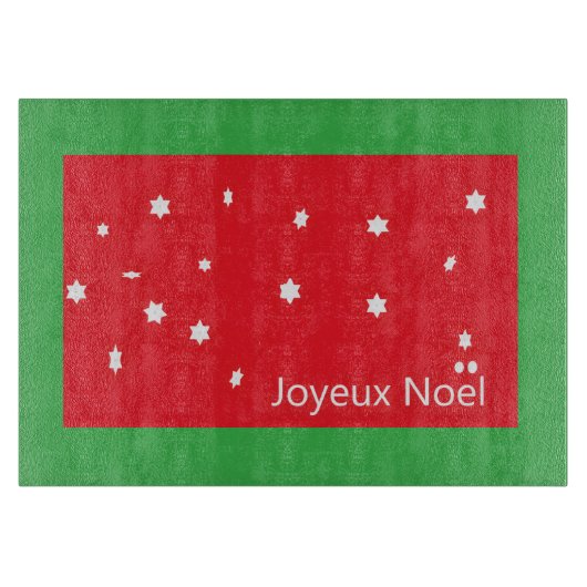 Joyeux Noel Sneeuwvlokken Snijplank (Voorkant)