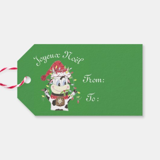 Joyeux Noël Snowbell cadeau label Cadeaulabel (Achterkant Horizontaal)