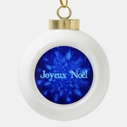 Joyeux Noel - Snowburst Keramische Bal Ornament (Voorkant)