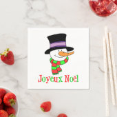 Joyeux Noel Snowman Franse kerst servetten (Insitu)
