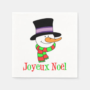 Joyeux Noel Snowman Franse kerst servetten