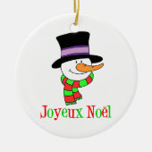 Joyeux Noel Snowman Ornament (Voorkant)
