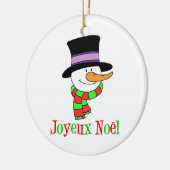 Joyeux Noel Snowman Ornament (Links)