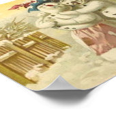 Joyeux Noel Snowman & Vrouwenkaart Poster (Hoek)