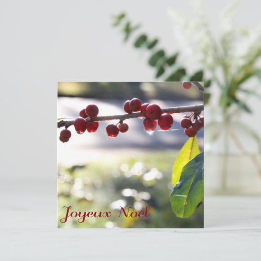 Joyeux Noel Square Kaart (Staand voorkant)