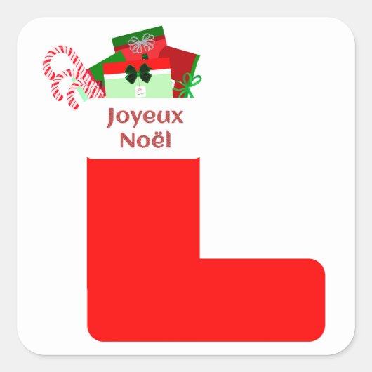 Joyeux Noël Square Stickers (Voorkant)