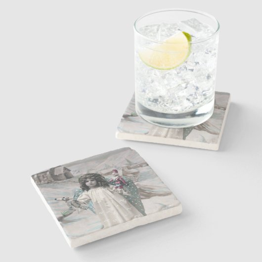 Joyeux Noel Stenen Onderzetter (Zijkant)