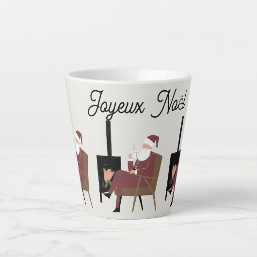 Joyeux Noël Tasse Latte Père Noël Cocooning Latte Mok (Voorkant)