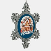 Joyeux Noël Tin Sneeuwvlok Ornament (Links)